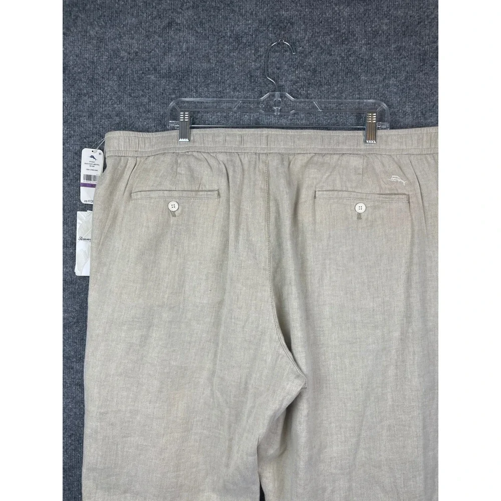 Tommy Bahama Linen Pull on Pant Men's 2XLT Stone Khaki New Beach Coast